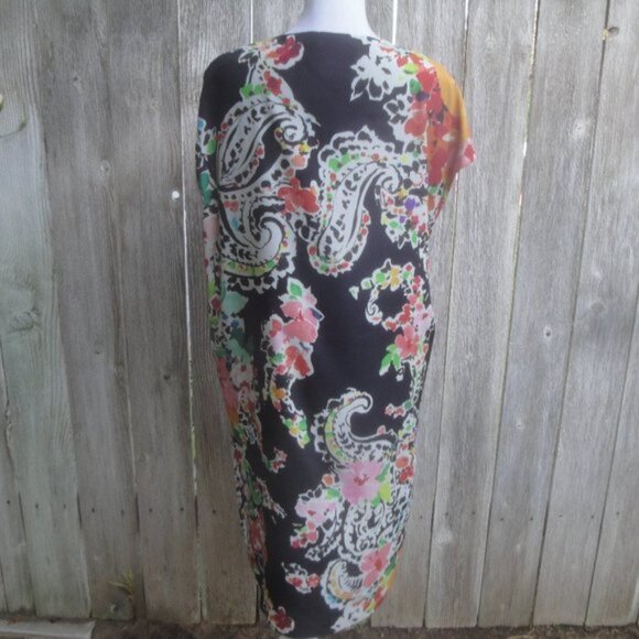 Lauren Ralph Lauren V-Neck Dopamine Colorful Floral Paisley Print Dress 12 - Picture 3 of 4